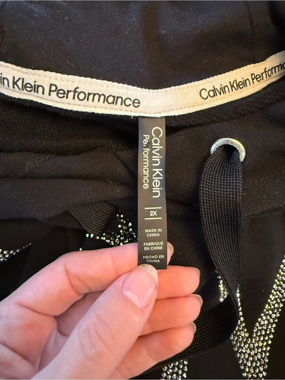 Calvin‎ Klein Black Hoodie Sweater with Sparkling Logo